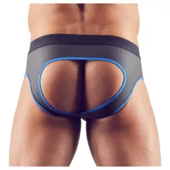   Svenjoyment - pánske otvorené jockstrap slipy - čierna/modrá