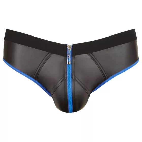 Svenjoyment - pánske otvorené jockstrap slipy - čierna/modrá