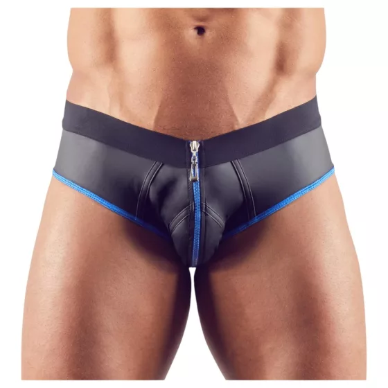 Svenjoyment - pánske otvorené jockstrap slipy - čierna/modrá - M