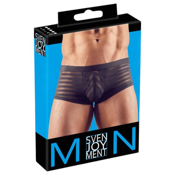 Priehľadné pruhované boxerky (čierne)