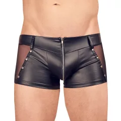   Svenjoyment - lesklé pánske boxerky so zipsom (čierne) - M