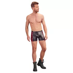   NEK - pánske boxerky na zips - čierne s červenými bočnými vložkami