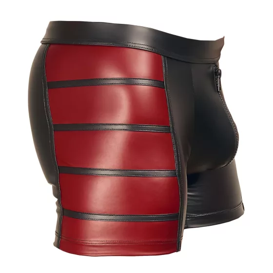 NEK - pánske boxerky na zips - čierne s červenými bočnými vložkami