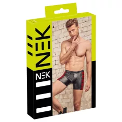   NEK - pánske boxerky na zips - čierne s červenými bočnými vložkami - M