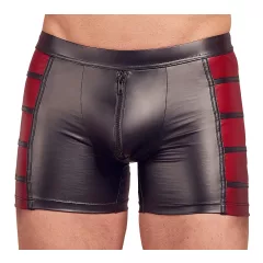   NEK - pánske boxerky na zips - čierne s červenými bočnými vložkami - M
