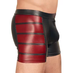   NEK - pánske boxerky na zips - čierne s červenými bočnými vložkami - M