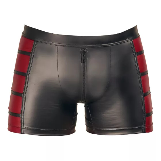 NEK - pánske boxerky na zips - čierne s červenými bočnými vložkami - M