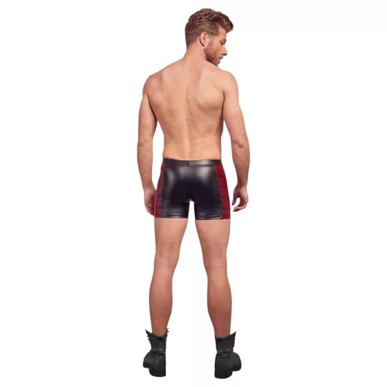 NEK - pánske boxerky na zips - čierne s červenými bočnými vložkami - XL
