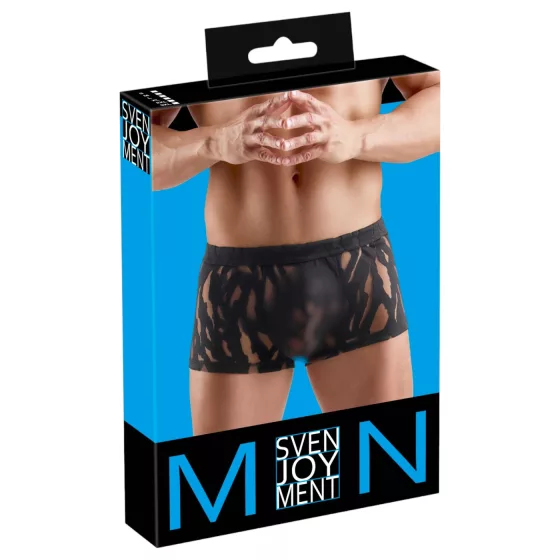 Svenjoyment - pánske boxerky s efektom vyhorenia (čierne) - M
