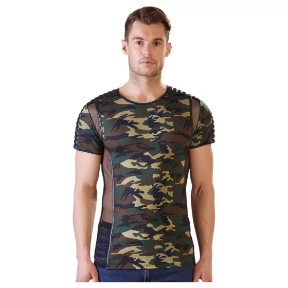 / NEK - pánske tričko s maskáčovým vzorom (zeleno-hnedé) - 2XL