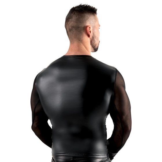 Svenjoyment - Pánske tričko s dlhým rukávom a náprsným pásom (čierne)