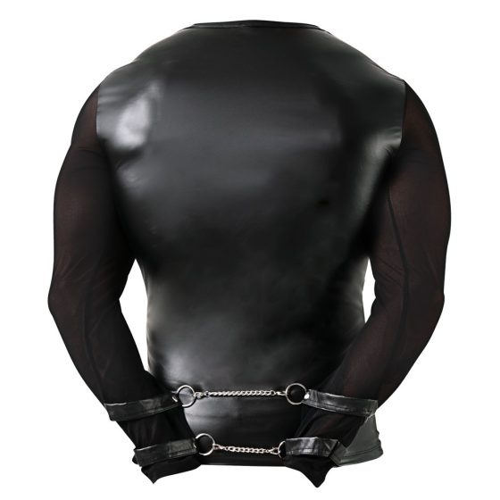Svenjoyment - Pánske tričko s dlhým rukávom a náprsným pásom (čierne)