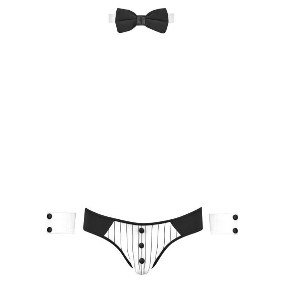 Svenjoyment - Pánsky kostým čašníka v tangách (čierno-biely)