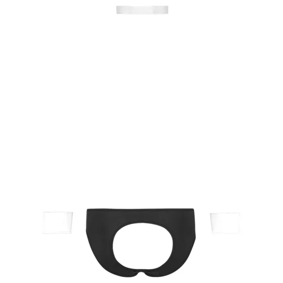 Svenjoyment - pánske tanga čašníka - súprava - čierno-biela - XL