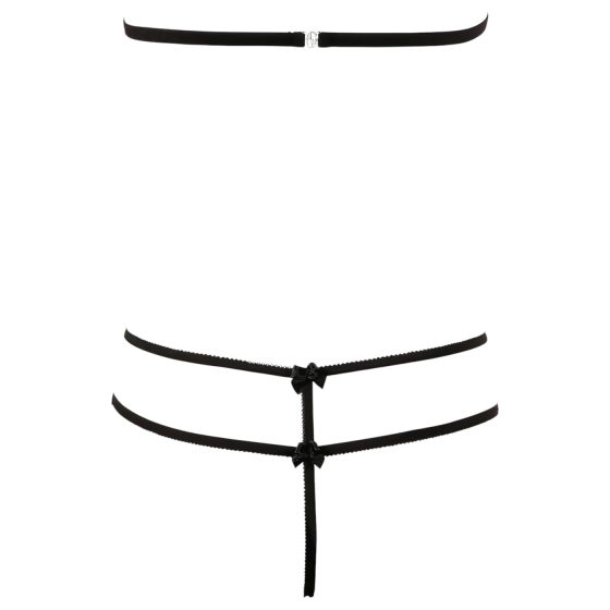 Cottelli - Otvorený čipkovaný set (čierny) - L