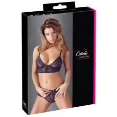   Cottelli - dámska čipkovaná podprsenka set - kvetinový vzor - fialová