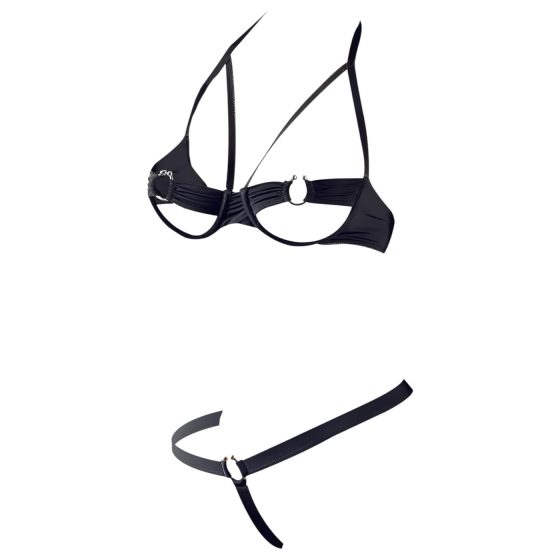 Cottelli - Kovové kruhové podprsenky set (čierny)