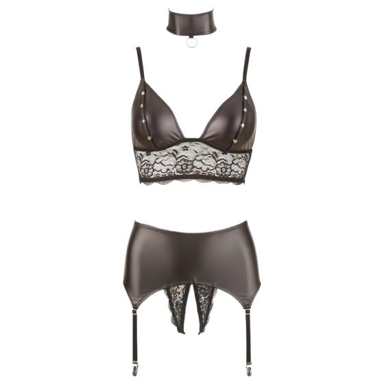 Cottelli Bondage - set lesklej čipky (4-dielny)