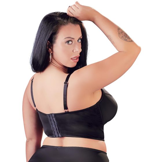 Cottelli Plus Size - čipkovaná podprsenka s ramienkami (čierna)
