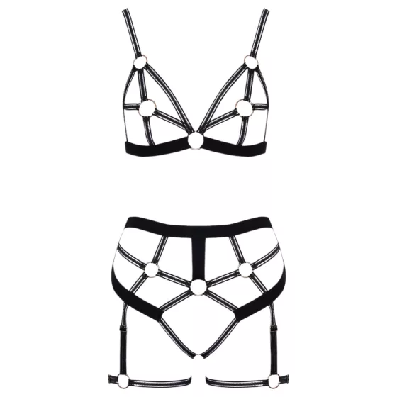 Cottelli - dvojdielny body postroj - čierny