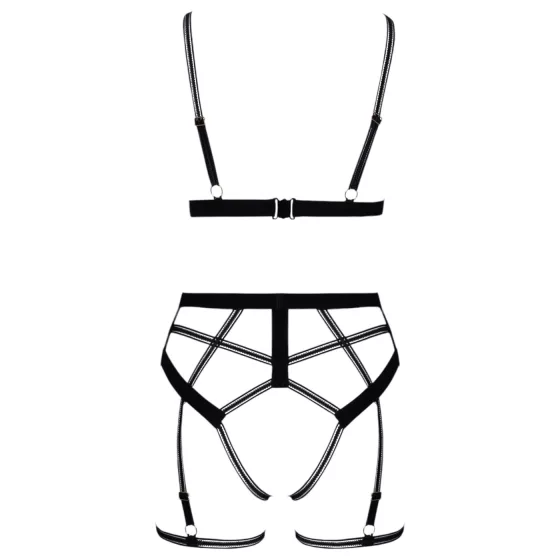Cottelli - dvojdielny body postroj - čierny - XL