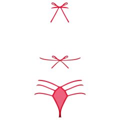   Obsessive - dámska spodná bielizeň set s mašľou - červená