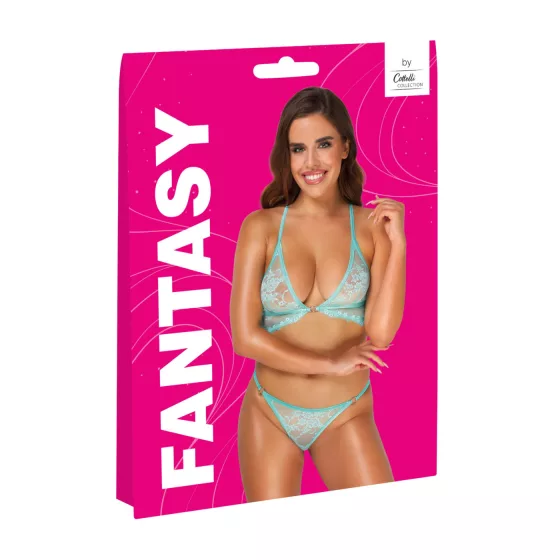 Cottelli - sexy čipkovaná bielizeň set - zelená - L/XL