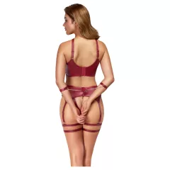   Cottelli Bondage - dámska erotická súprava s krížovým podväzkom - červená