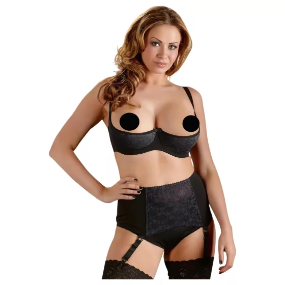 Cottelli Plus Size - podprsenka na nadvihnutie pŕs (čierna)