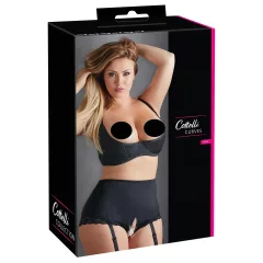 Cottelli - podprsenka s kosticami - plus size - čierna