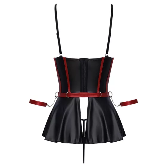 Cottelli Bondage - lesklá súprava s putami na ruky - čierna - 80B/M