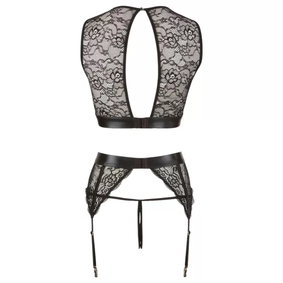 Cottelli Bondage - erotická čipkovaná súprava spodnej bielizne - 4 diely - XL