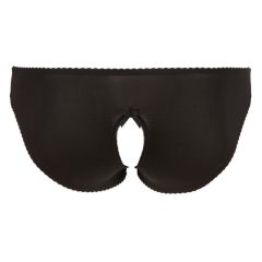   Cottelli Plus Size - Čipkované otvorené nohavičky (čierne)
