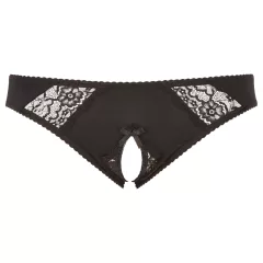   Cottelli Plus Size - čipkované otvorené nohavičky (čierne)