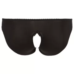   Cottelli Plus Size - čipkované otvorené nohavičky (čierne)
