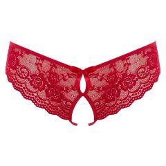   Cottelli - dámske otvorené francúzske nohavičky s mašľou - červené