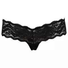 Cottelli - dámske tangá s perlami - čipka - čierna