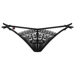   Obsessive Intensa - dvojitý popruh čipkované tangá (čierna)