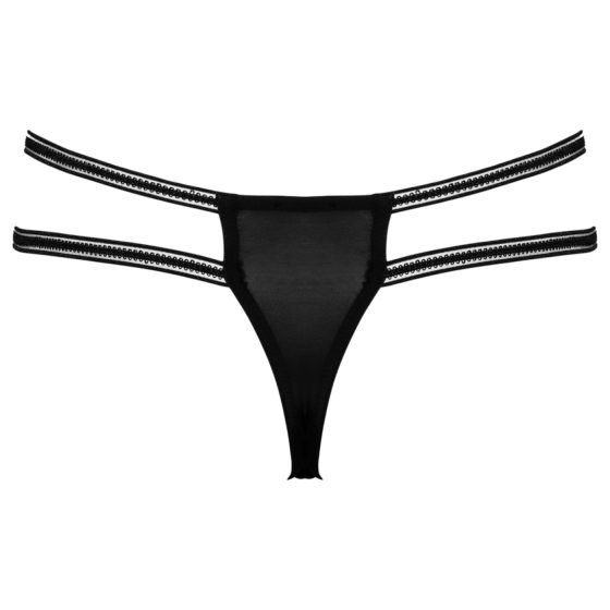 Cottelli - tangá - otvorená - s krúžkami - čierna - M/L