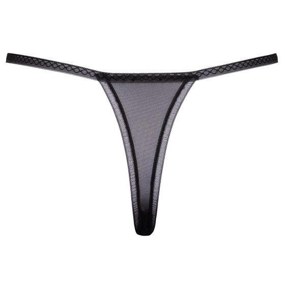 Cottelli - Luxus tanga s ľaliovým vzorom (čierno-biele)