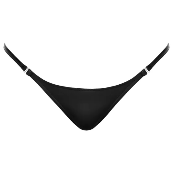 Noir - dámske tanga - lesklý efekt - čierne