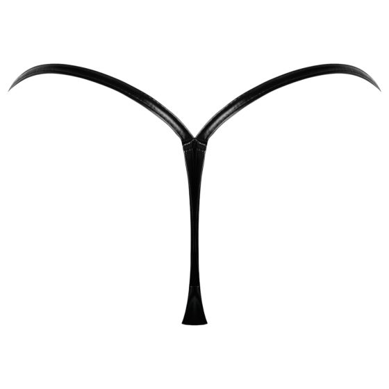 Noir - dámske tanga - lesklý efekt - čierne - L/XL