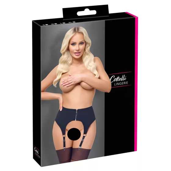 Cottelli - podväzkový pás - matný povrch - čierny - L