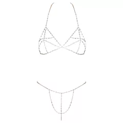  Cottelli - dámske bikiny s reťazou a kamienkami - strieborné