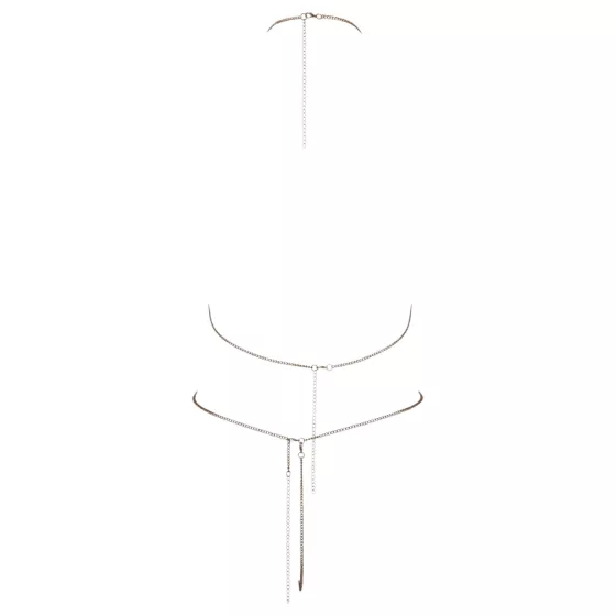 Cottelli - dámske bikiny s reťazou a kamienkami - strieborné