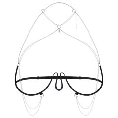   Obsessive - reťazový postrojový podprsenkový set - čierna (S-L)