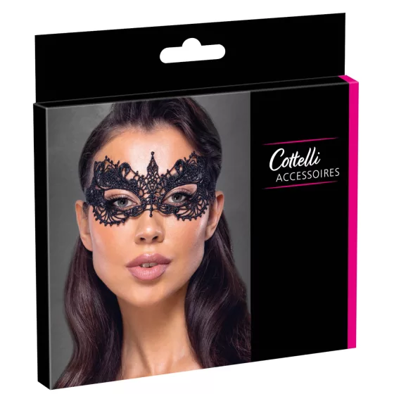 Cottelli - čipkovaná maska - čierna