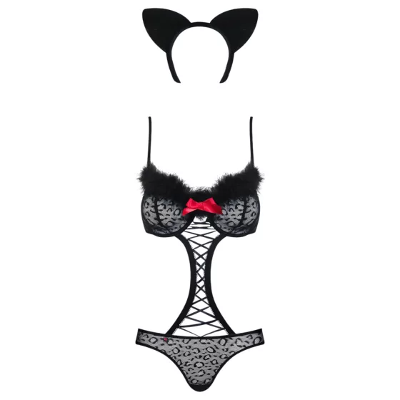 Obsessive - kostým mačacej ženy - čierny set