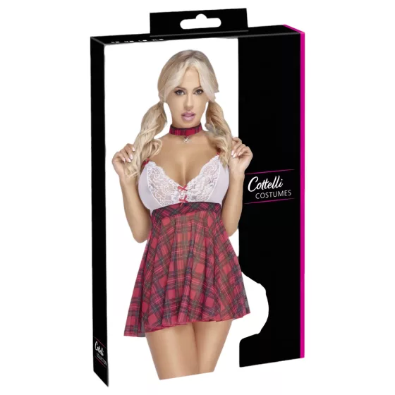 Cottelli - kostým školáčky - červená/biela - L