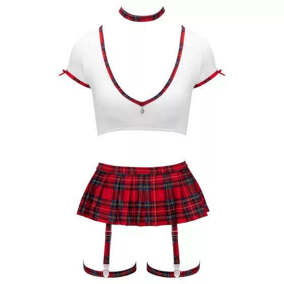 Cottelli - kostým školáčky set (červeno-biely)